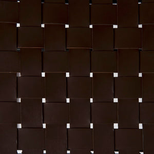 Mercana Clarissa Industrial-Style Woven Leather Stool with Sturdy Iron Frame for Stylish Home Seating Solutions 69397