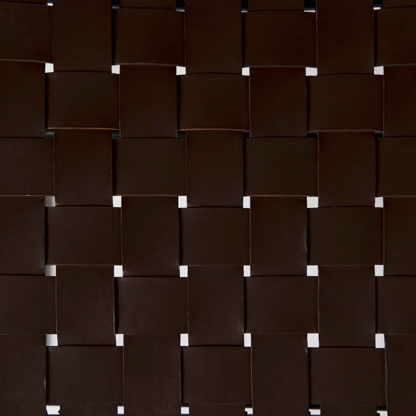 Mercana Clarissa Industrial-Style Woven Leather Stool with Sturdy Iron Frame for Stylish Home Seating Solutions 69397