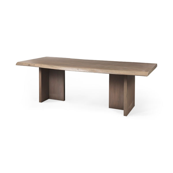 Mercana Konstantin Handcrafted Live Edge Acacia Wood Dining Table – Rustic Elegance for Family Gatherings 69140-AB