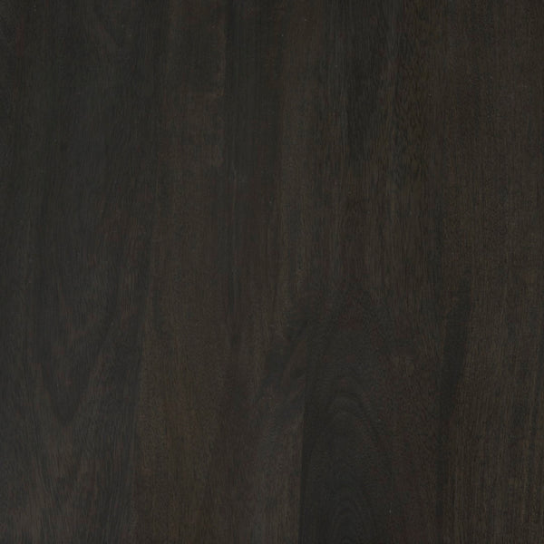 Mercana Liesl Round Solid Mango Wood Dining Table with Geometric Pedestal - Contemporary Mid-Century Design 54" Black Wood Top | Black Wood Base 69185