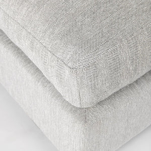 Mercana Valence Corner Sectional Piece: Stylish Modular Comfort for Effortless Living and Custom Layouts Light Gray Fabric | Full-Size Ottoman 69119