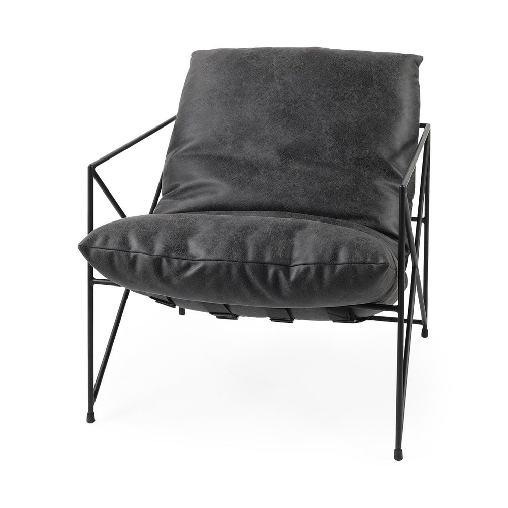 Mercana Leonidas Contemporary Accent Chair with Cushioned Seat and Stylish Metal Frame for Modern Spaces 69461