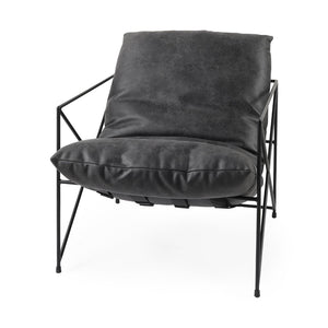 Mercana Leonidas Contemporary Accent Chair with Cushioned Seat and Stylish Metal Frame for Modern Spaces 69461