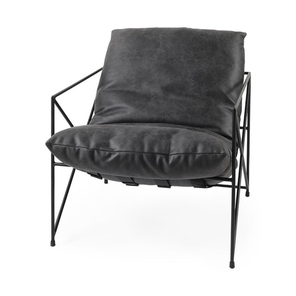 Mercana Leonidas Contemporary Accent Chair with Cushioned Seat and Stylish Metal Frame for Modern Spaces 69461