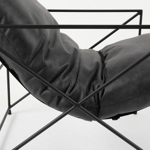 Mercana Leonidas Contemporary Accent Chair with Cushioned Seat and Stylish Metal Frame for Modern Spaces 69461