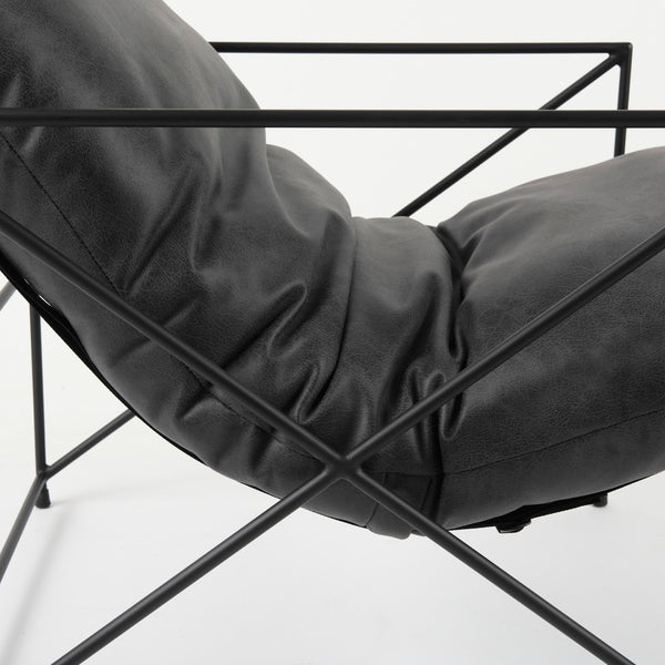 Mercana Leonidas Contemporary Accent Chair with Cushioned Seat and Stylish Metal Frame for Modern Spaces 69461