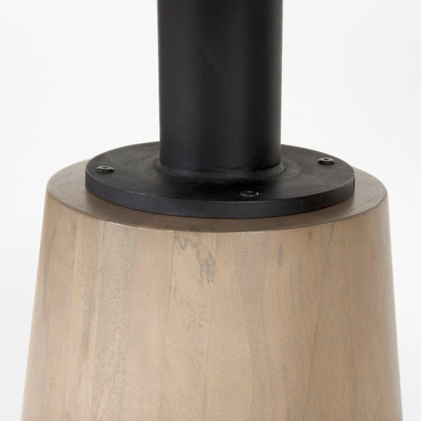 Mercana Maxwell Round Dining Table with Elegant White Marble Top & Stylish Black Metal Wood Pedestal Base 69366-AB