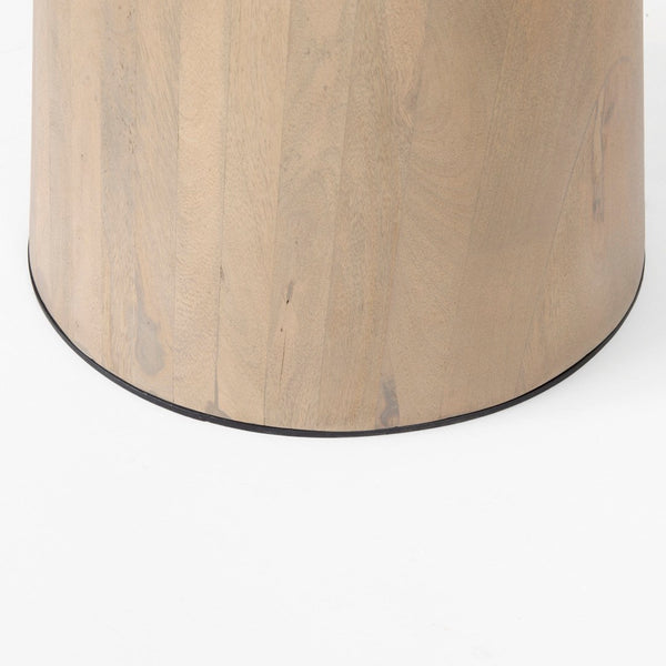 Mercana Maxwell Round Dining Table with Elegant White Marble Top & Stylish Black Metal Wood Pedestal Base 69366-AB