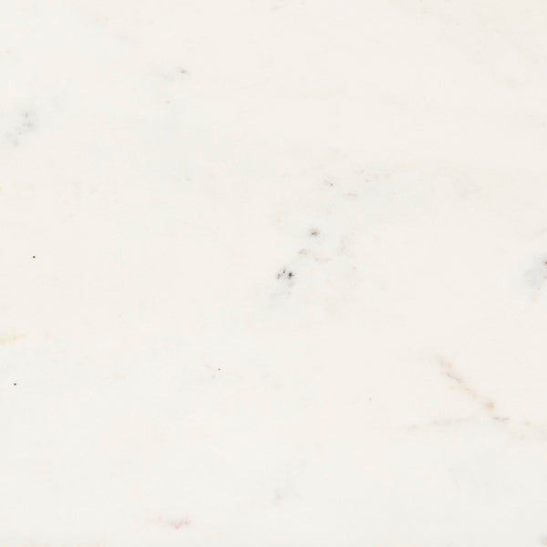 Mercana Maxwell Round Dining Table with Elegant White Marble Top & Stylish Black Metal Wood Pedestal Base 69366-AB