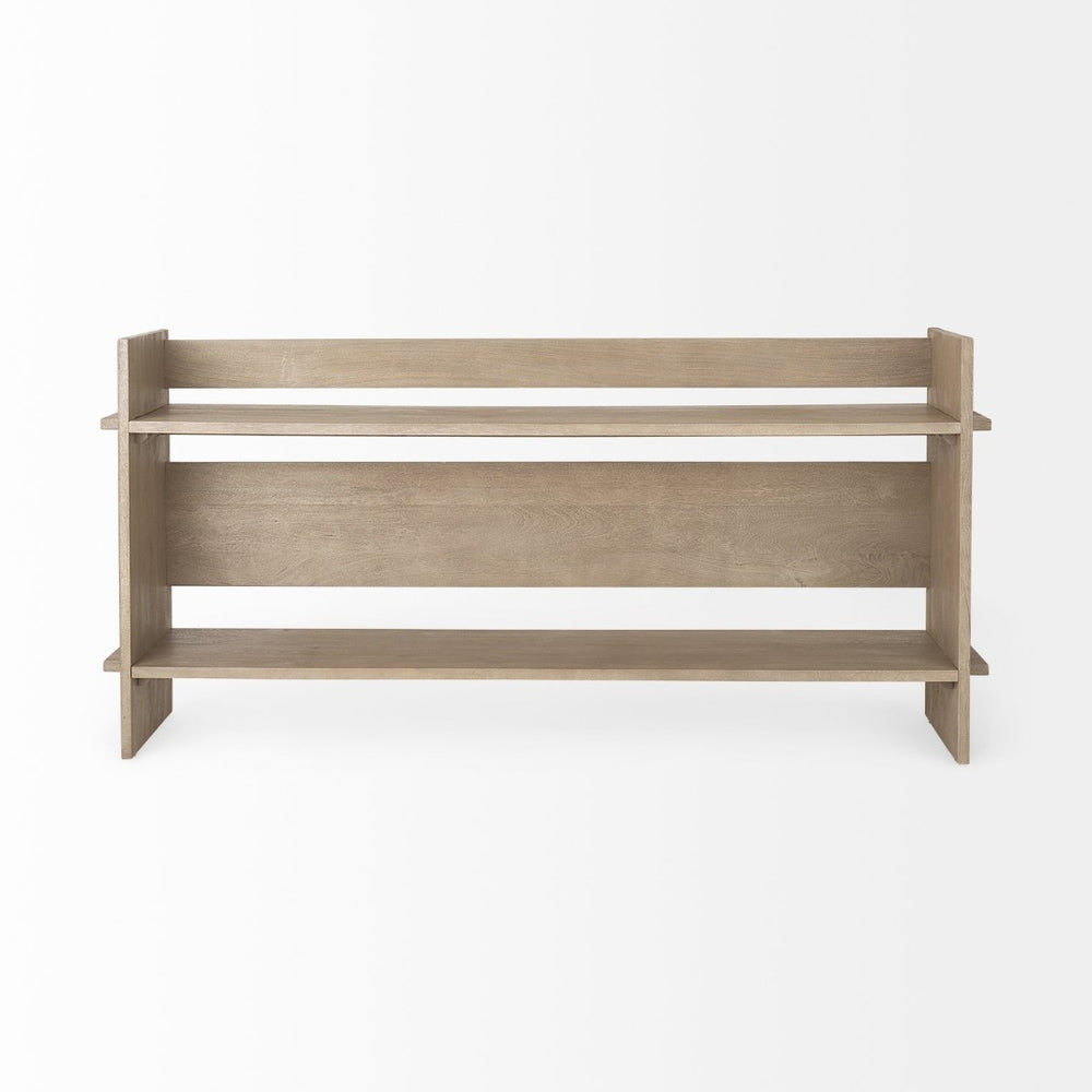 Mercana Aida Modern Farmhouse Console Table - Solid Mango Wood, Minimalist Design, Perfect for Any Space Light Gray Wood 69197