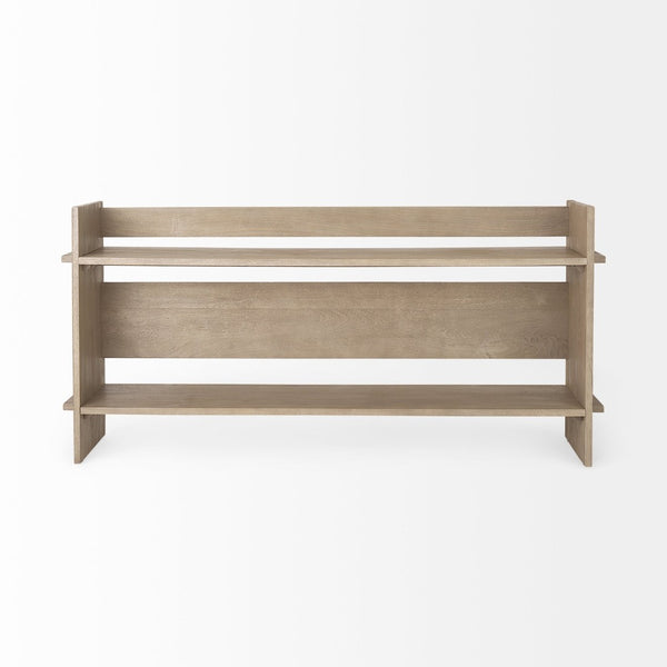 Mercana Aida Modern Farmhouse Console Table - Solid Mango Wood, Minimalist Design, Perfect for Any Space Light Gray Wood 69197
