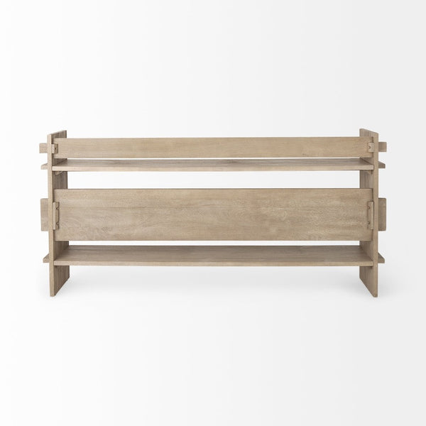 Mercana Aida Modern Farmhouse Console Table - Solid Mango Wood, Minimalist Design, Perfect for Any Space Light Gray Wood 69197