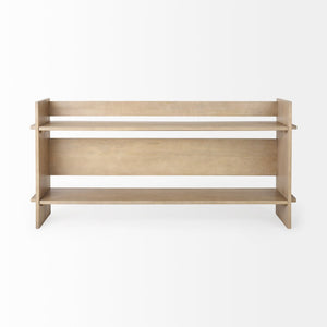 Mercana Aida Modern Farmhouse Console Table - Solid Mango Wood, Minimalist Design, Perfect for Any Space Light Brown Wood 69198