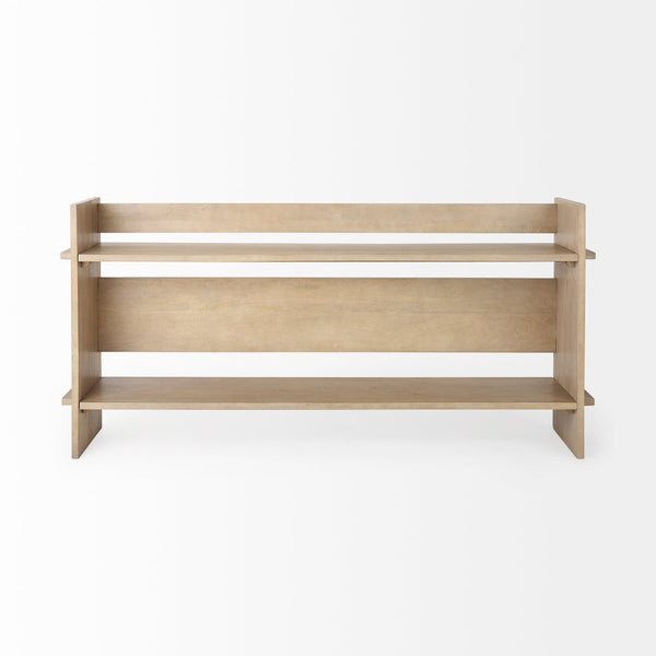 Mercana Aida Modern Farmhouse Console Table - Solid Mango Wood, Minimalist Design, Perfect for Any Space Light Brown Wood 69198