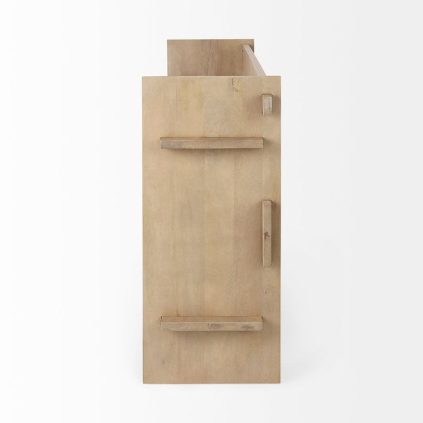 Mercana Aida Modern Farmhouse Console Table - Solid Mango Wood, Minimalist Design, Perfect for Any Space Light Brown Wood 69198