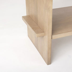 Mercana Aida Modern Farmhouse Console Table - Solid Mango Wood, Minimalist Design, Perfect for Any Space Light Brown Wood 69198