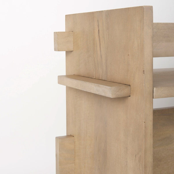 Mercana Aida Modern Farmhouse Console Table - Solid Mango Wood, Minimalist Design, Perfect for Any Space Light Brown Wood 69198