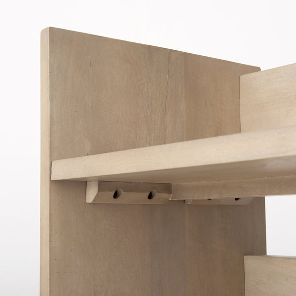 Mercana Aida Modern Farmhouse Console Table - Solid Mango Wood, Minimalist Design, Perfect for Any Space Light Brown Wood 69198