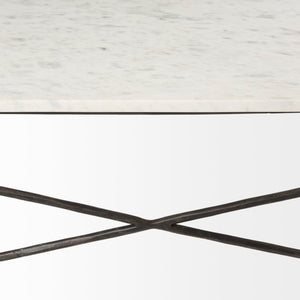 Mercana Lorlei Coffee Table with Elegant Marble Top and Sturdy X-Shaped Metal Base for Modern Living Spaces 69246-AB