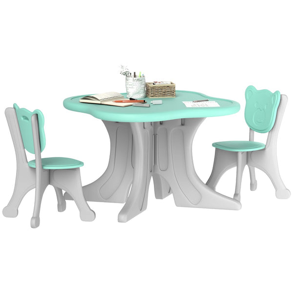 English Elm Qaba Kids Table And Chairs Set - Light Blue 3-Piece Activity Set For Ages 3-6, Fun & Durable Design W2225P229337-GIGA