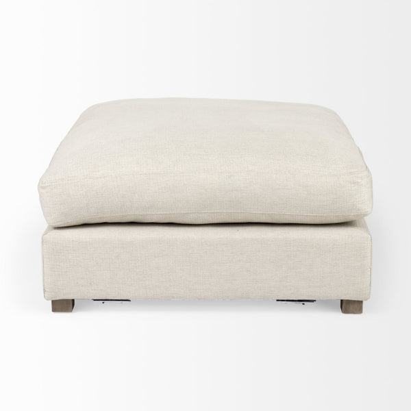 Mercana Valence Armless Sectional Piece – Modular Comfort & Timeless Style for Any Living Space Design Cream Fabric | Full-Size Ottoman 69113