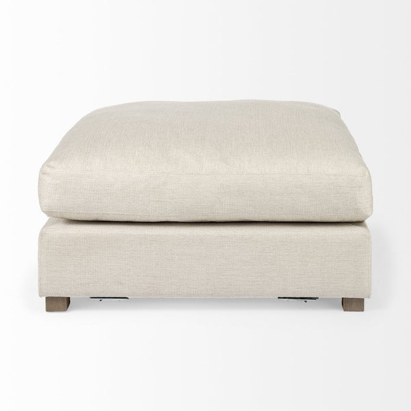 Mercana Valence Armless Sectional Piece – Modular Comfort & Timeless Style for Any Living Space Design Cream Fabric | Full-Size Ottoman 69113