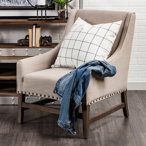 Mercana Suzanne Square Decorative Pillow Cover – Modern Cotton Blend with Bold Black and White Pattern White/Black Fabric | 22x22 68875