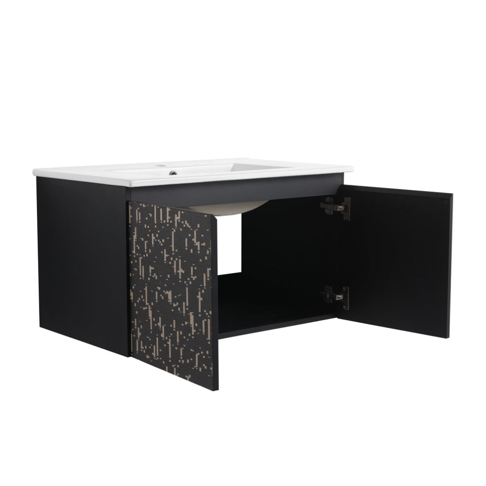 English Elm 30'' Floating Wall-Mounted Bathroom Vanity With Ceramic Sink & Soft-Close Doors For Modern Spaces P3 W999S00211-GIGA