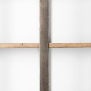 Mercana Taunton Industrial Six-Shelf Unit: Stylish Vertical Storage for Modern and Rustic Interiors, 90" Tall Brown Wood | Nickel Metal 69231-AB