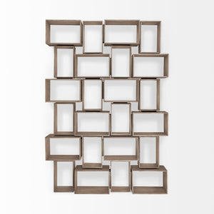 Mercana Simul Modular Shelving Unit Set of 2 - Stylish Mango Wood Design for Versatile Home Display Solutions 69229