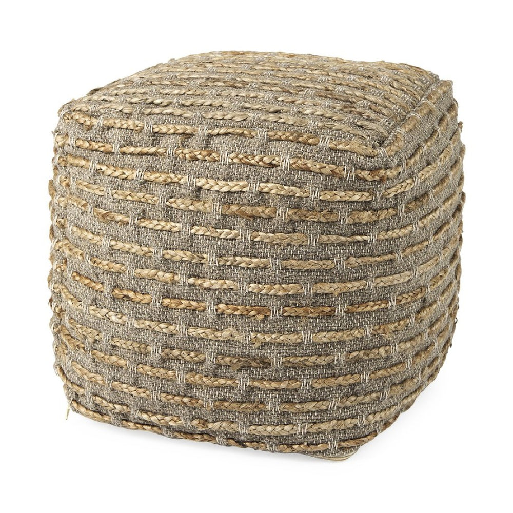 Mercana Binita Versatile Textured Pouf for Living Spaces - Stylish Seating, Footrest, or Casual Table 69509