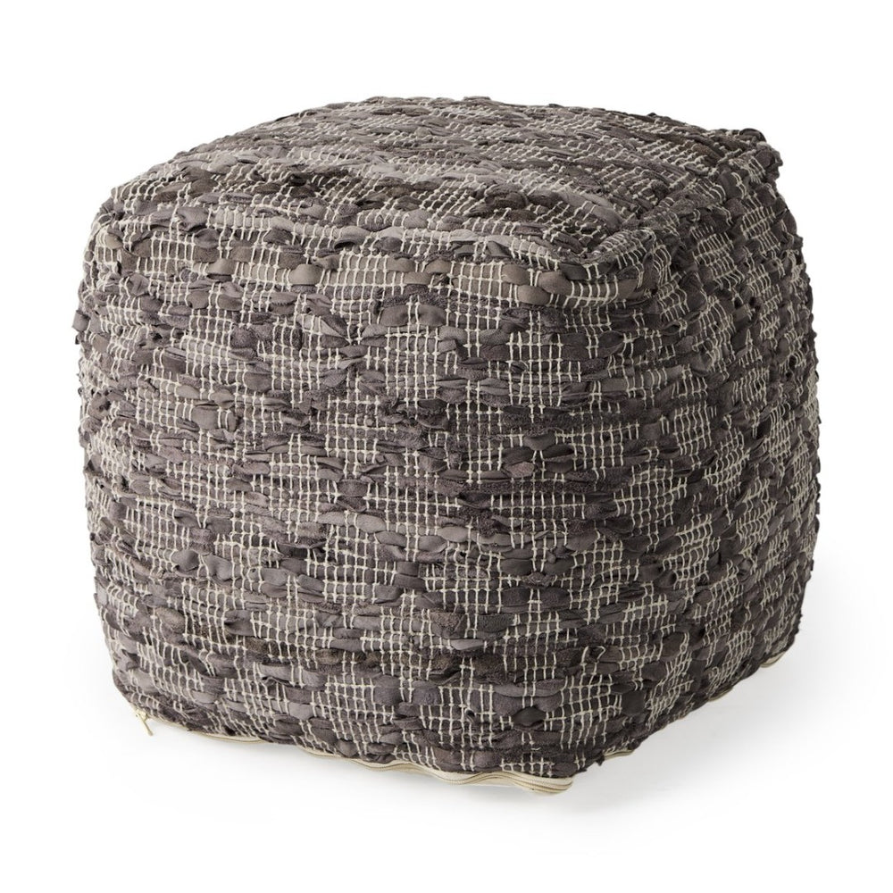 Mercana Falguni Versatile Textured Pouf for Stylish Seating, Footrest, and Casual Tabletop Decor Options 69521