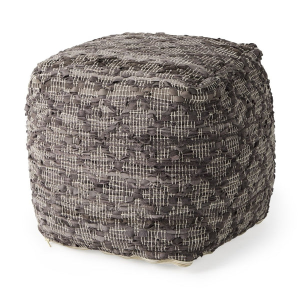 Mercana Falguni Versatile Textured Pouf for Stylish Seating, Footrest, and Casual Tabletop Decor Options 69521