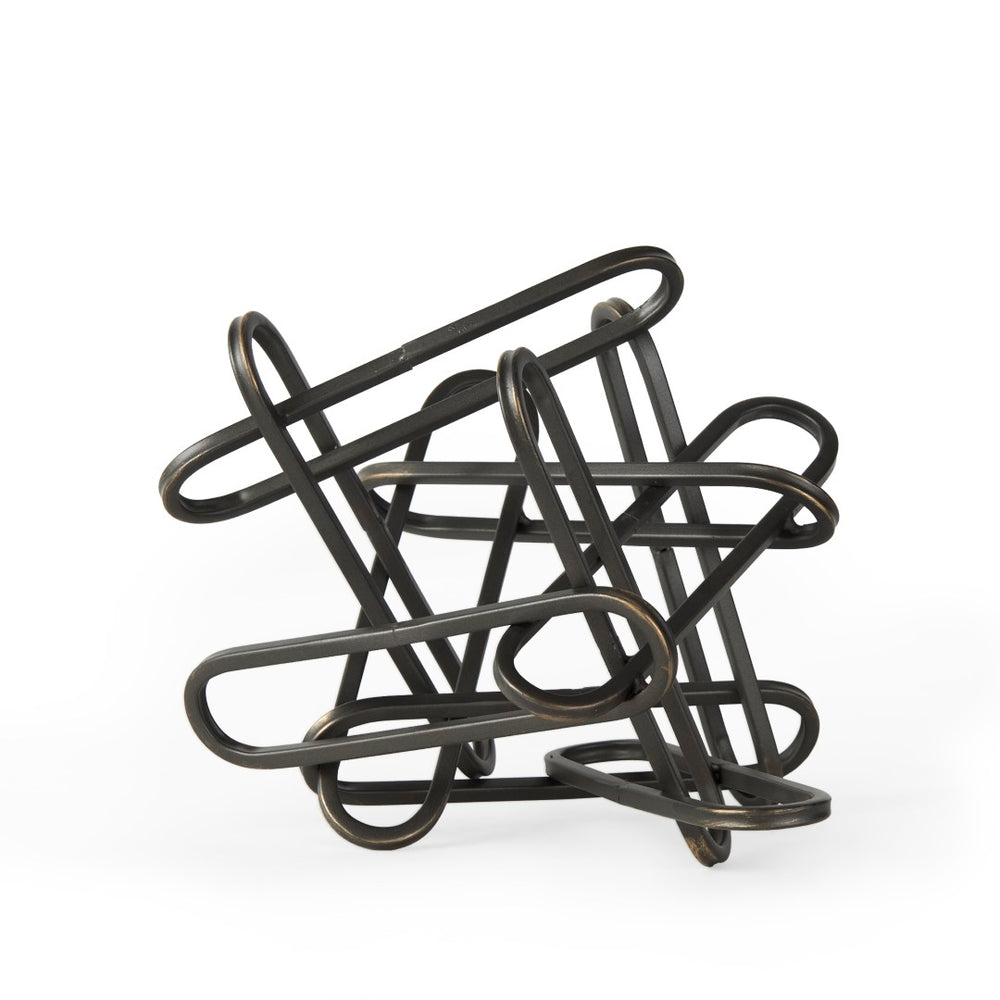 Mercana Henderson Paperclip Decorative Object - Modern Matte Finish Metal Accent for Chic Home Styling Black Metal | 8H 69495