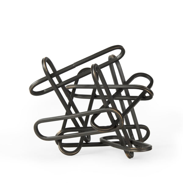 Mercana Henderson Paperclip Decorative Object - Modern Matte Finish Metal Accent for Chic Home Styling Black Metal | 8H 69495
