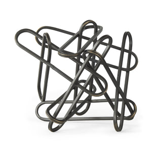 Mercana Henderson Paperclip Decorative Object - Modern Matte Finish Metal Accent for Chic Home Styling Black Metal | 9H 69496