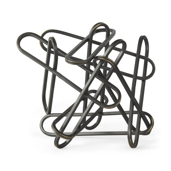 Mercana Henderson Paperclip Decorative Object - Modern Matte Finish Metal Accent for Chic Home Styling Black Metal | 9H 69496