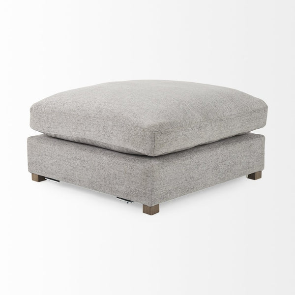 Mercana Valence Versatile Armless Sectional Module: Modern Comfort with Modular Flexibility for Your Space Mediuma Gray Fabric | Full-Size Ottoman 69125