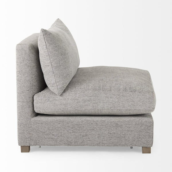 Mercana Valence Versatile Armless Sectional Module: Modern Comfort with Modular Flexibility for Your Space Mediuma Gray Fabric | Armless Chair 69123