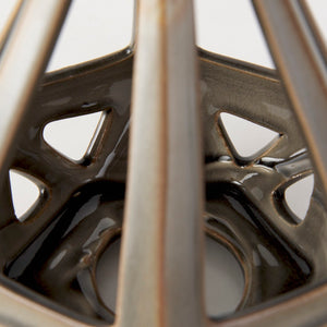 Mercana Hood Modern Geometric Ceramic Accent - Glossy White Sculptural Object for Stylish Home Decor Bronze Ceramic | 9H 69478