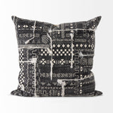 Mercana Bethune 18 x 18 Black And White Embroidered Pattern Decorative Pillow Cover  67334