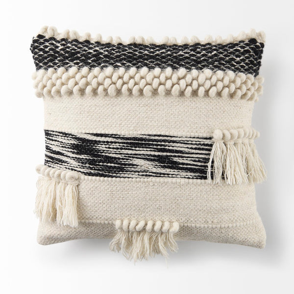 Mercana Beardell Handwoven Decorative Pillow Cover with Tassels for Scandinavian-Inspired Home Decor 68391