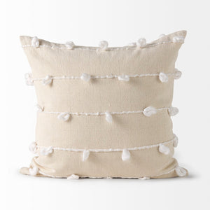 Mercana Erica Decorative Pillow Cover - Chic Coastal & Scandinavian Style for Modern Home Décor Refresh Cream/White Fabric | 20x20 68883