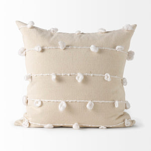Mercana Erica Decorative Pillow Cover - Chic Coastal & Scandinavian Style for Modern Home Décor Refresh Cream/White Fabric | 20x20 68883