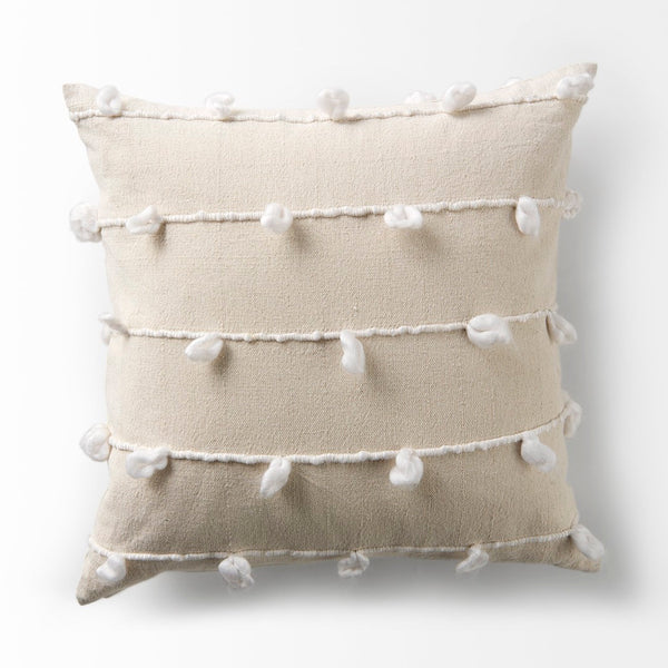 Mercana Erica Decorative Pillow Cover - Chic Coastal & Scandinavian Style for Modern Home Décor Refresh Cream/White Fabric | 20x20 68883