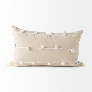 Mercana Erica Decorative Pillow Cover - Chic Coastal & Scandinavian Style for Modern Home Décor Refresh Cream/White Fabric | 13x21 68884
