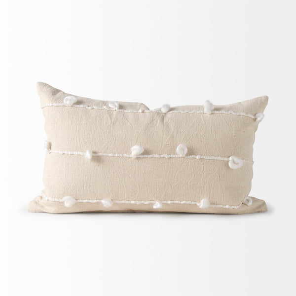 Mercana Erica Decorative Pillow Cover - Chic Coastal & Scandinavian Style for Modern Home Décor Refresh Cream/White Fabric | 13x21 68884