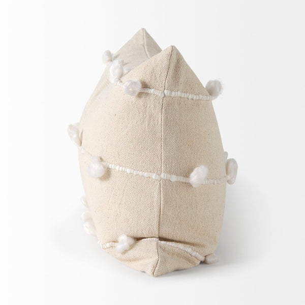 Mercana Erica Decorative Pillow Cover - Chic Coastal & Scandinavian Style for Modern Home Décor Refresh Cream/White Fabric | 13x21 68884