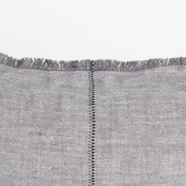 Mercana Thais Decorative Fringe Pillow Cover in Soft Blue - Elevate Your Modern Rustic Home Décor Style! Gray Fabric | 13x21 69416