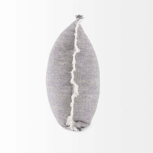 Mercana Thais Decorative Fringe Pillow Cover in Soft Blue - Elevate Your Modern Rustic Home Décor Style! Gray Fabric | 20x20 69417